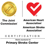 The Joint Commission, American Heart Association, American Stroke Association Certification. Meets standards for Primary Stroke Center